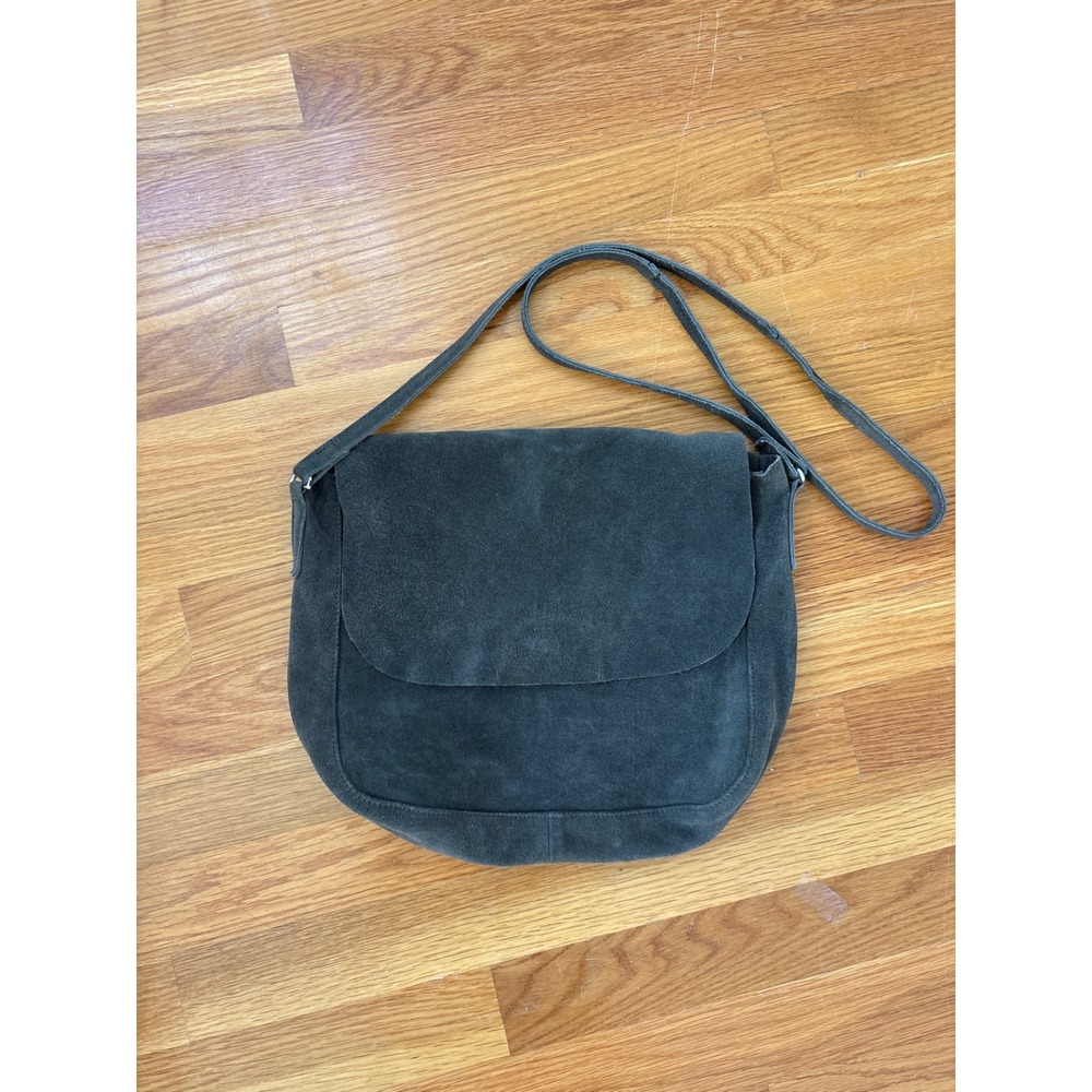 Gray Suede‎ Leather Crossbody Bag Flap Messenger Shoulder Bag India Made